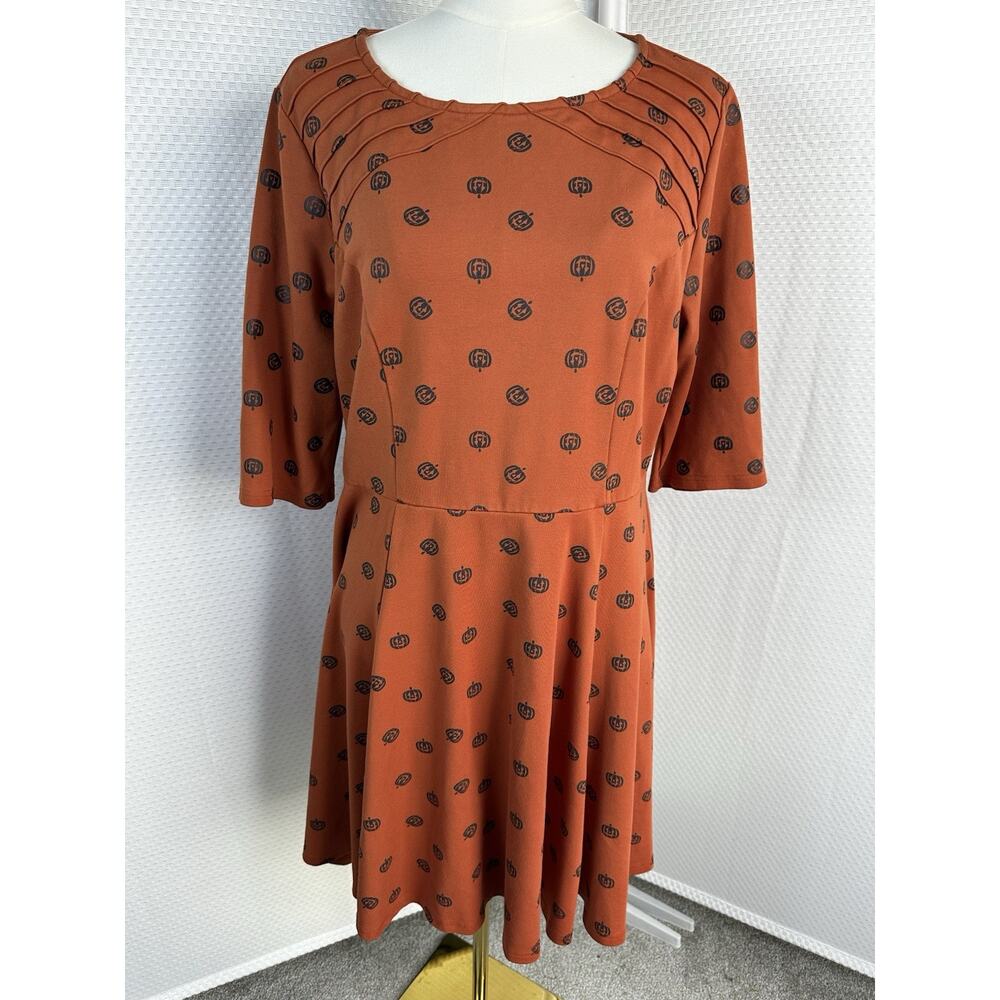 Unique Vintage brand Halloween Pumpkin Jack-o'-lantern dress XL 1x 16 - Picture 10 of 15